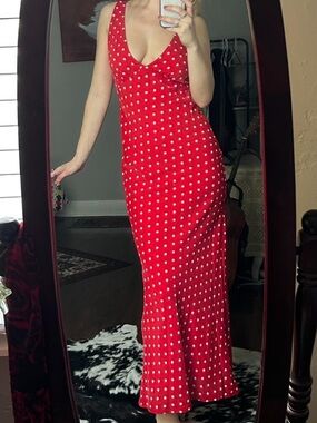 Princess Polly Red Polka Dot Maxi Dress